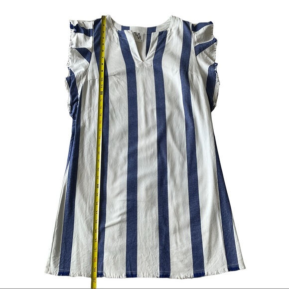 LA VI LYDIA 100% Anthropologie Cotton stripe mini dress sz S - Picture 4 of 8